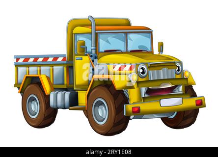 Cartoon Cartoon Cargo Truck für den industriellen Einsatz Illustration für Kinder Stockfoto