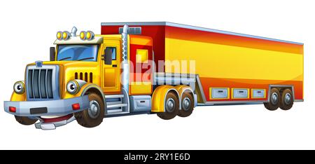 Cartoon Cartoon Cargo Truck für den industriellen Einsatz Illustration für Kinder Stockfoto