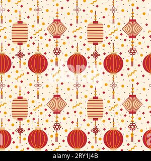 Chinesische Neujahrslaternen Nahtloses Muster Design Stockfoto