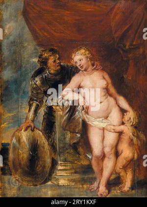 Peter Paul Rubens (Attr.) (1577-1640) - Mars, Venus und Cupid 1636-38. 31 x 23 Stockfoto