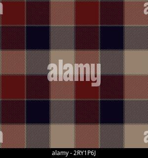 Nahtloses Karomuster. Rot, Blau, Grau und Khaki. Stock Vektor