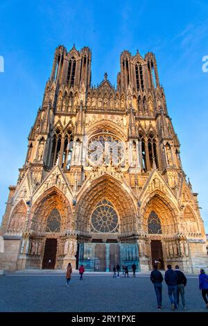 Europa, Frankreich, Grand-Est, Reims. Reims Kathedrale Notre Dame Stockfoto