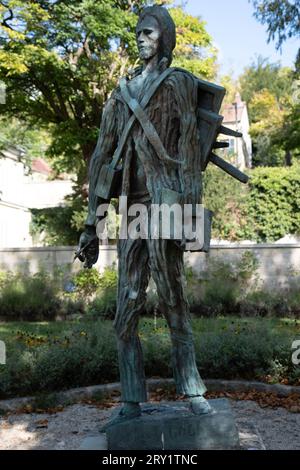 Die Statue Vincent van Gogh in Auvers-sur-Oise wurde vom russischen Bildhauer Ossip Zadkine geschaffen Stockfoto