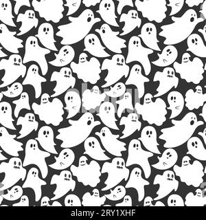 Niedlicher halloween-Hintergrund mit Geistermuster Stock Vektor