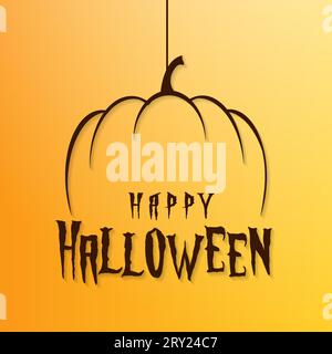 Halloween Wunschkarte Hintergrund mit Kürbis und Wunschtext Stock Vektor