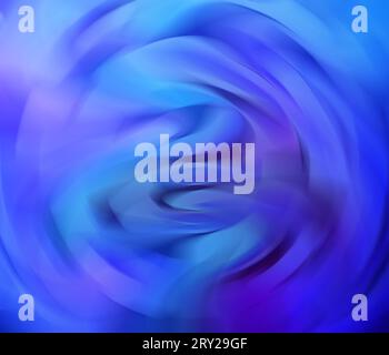 Abstrakter Hintergrund mit verschwommenen und dynamischen Formen in Hellblau und Blau mit etwas Violett. Heller und lebendiger mehrfarbiger Hintergrund mit Copy Spa Stockfoto