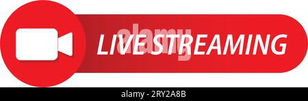 Rote Bezeichnung Für Live Stream Vector Stock Vektor