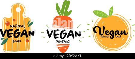 Vegan natural food, organic and tasty meal vector Stock Vektor