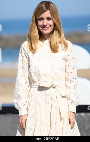 28. September 2023, San Sebastian, Spanien: ALEXANDRA JIMENEZ besucht den „La Ternura“ Photocall während des 71. San Sebastian International Film Festival im Kursaal Palace in Donostia, San Sebastian, Spanien. (Bild: © Jack Abuin/ZUMA Press Wire) NUR REDAKTIONELLE VERWENDUNG! Nicht für kommerzielle ZWECKE! Stockfoto