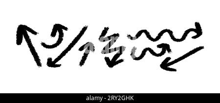 Satz von Hand gezeichneter Vektorpfeile mit Doodle. Vektorillustration Stock Vektor