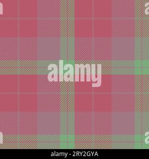 Nahtloses Karomuster (Schottenmuster). Rot, violett und grün. Schottischer Stil, Holzfäller und Hipster. Stock Vektor