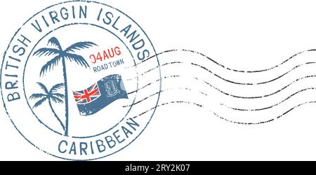 Grunge-Briefmarke 'British Virgin Islands - Caribbean' Stock Vektor