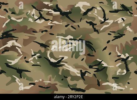 Multifunktionales (Multicam) Camouflage-nahtloses Muster. Stock Vektor