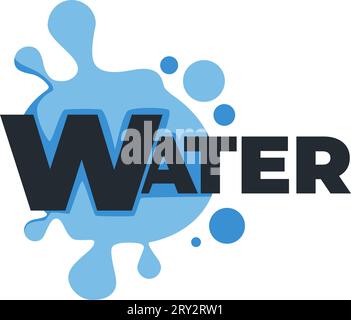 Wassersymbol mit Tropfen und Flüssigkeiten h2o, Vektor Stock Vektor