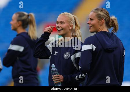 Cardiff, Wales, 26. September 2023: Aktion des Fußballspiels der UEFA Womens Nations League zwischen Wales und Dänemark im Cardiff City Stadium in Cardiff, Wales. (James Whitehead/SPP) Stockfoto