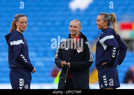 Cardiff, Wales, 26. September 2023: Aktion des Fußballspiels der UEFA Womens Nations League zwischen Wales und Dänemark im Cardiff City Stadium in Cardiff, Wales. (James Whitehead/SPP) Stockfoto