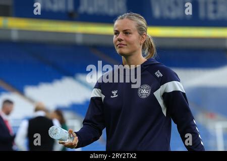 Cardiff, Wales, 26. September 2023: Aktion des Fußballspiels der UEFA Womens Nations League zwischen Wales und Dänemark im Cardiff City Stadium in Cardiff, Wales. (James Whitehead/SPP) Stockfoto