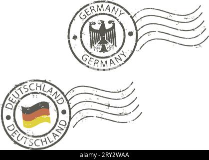 Zwei Grunge-Briefmarken 'Deutschland' Stock Vektor