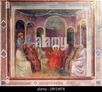 Christus unter den Ärzten von Giotto in der Scrovegni-Kapelle, Padua Stockfoto