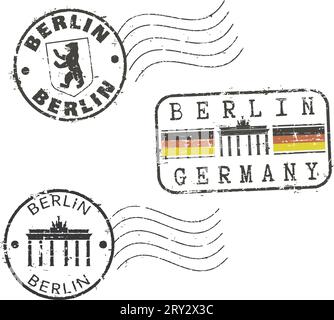 Grunge-Briefmarken 'Berlin' Stock Vektor