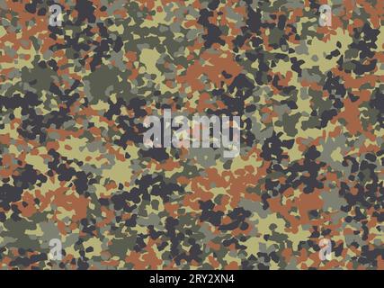 Deutsches FLECKTARN Camouflage nahtloses Muster. Fünf Farben. Stock Vektor