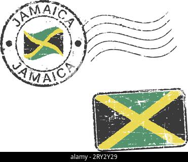 Satz Grunge-Briefmarken „Jamaica“ Stock Vektor