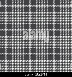 Nahtloses Karomuster (Schottenmuster). Schwarz-weiß. Stock Vektor