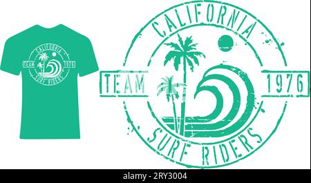 "California Surf Riders" Stempelgrafik für T-Shirt, Poster... Stock Vektor
