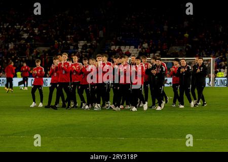 Cardiff, Wales - 28. März 2023: Qualifikationsspiel der Gruppe D zur UEFA-Europameisterschaft Wales gegen Lettland im Cardiff City Stadium. Stockfoto