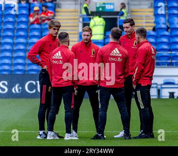 Cardiff, Wales - 11. Juni 2022: Belgischer Kader vor dem Spiel der UEFA Nations League zwischen Wales und Belgien im Cardiff City Stadium. Stockfoto