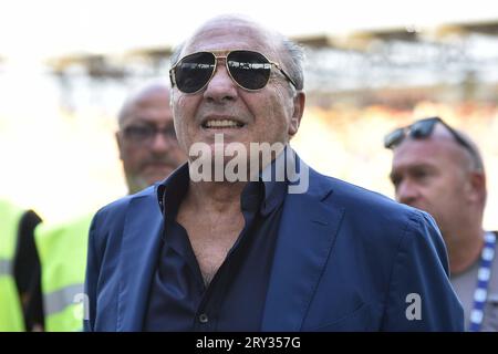 Frosinone, Italien. September 2023 28. Rocco Commisso der Präsident von Fiorentina während der Serie A zwischen Frosinone Calcio und ACF Fiorentina im Benito Stirpe Stadium Credit: Independent Photo Agency/Alamy Live News Stockfoto