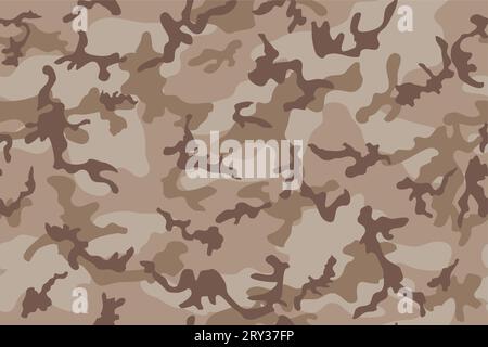 Nahtloses Muster aus Wüstencamouflage. Braun- und Brauntöne. Stock Vektor