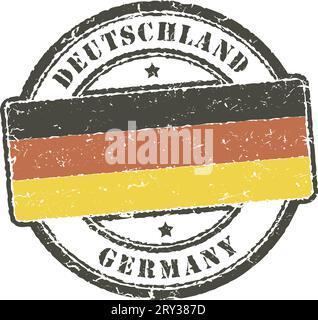 Deutschland Grunge Stempel. Deutsche Flagge. Stock Vektor
