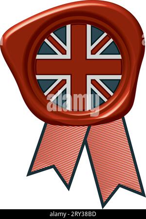 Wachsstempel britische Flagge Stock Vektor
