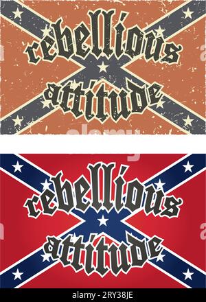 Rebellische Haltung - konföderierte Rebellenflaggen Stock Vektor
