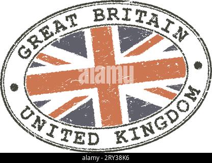 Grossbritannien-Vereinigtes Königreich Grunge-Stempel Stock Vektor