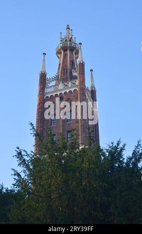 Bibelturm der St. Petri-Kirche in Woerlitz. Stockfoto