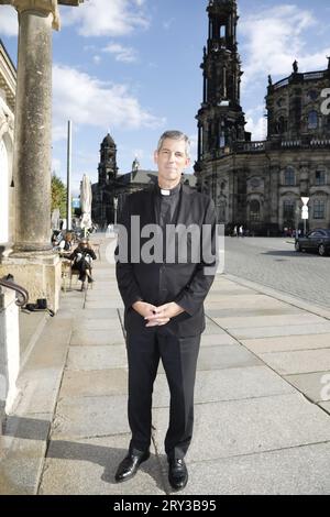 Pater Paul von Habsburg beim Empfang anlässlich der Trauung von Maria Teresita Prinzessin von Sachsen und Graf Beryl Alexandre de Saporta in der Hofki Stockfoto