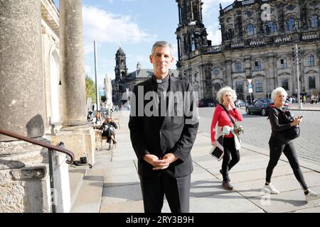 Pater Paul von Habsburg beim Empfang anlässlich der Trauung von Maria Teresita Prinzessin von Sachsen und Graf Beryl Alexandre de Saporta in der Hofki Stockfoto