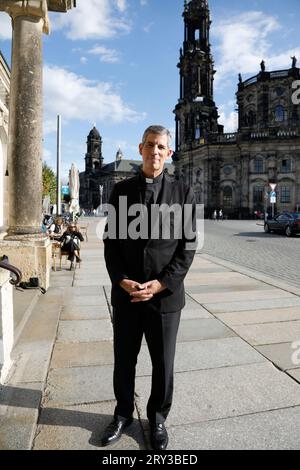 Pater Paul von Habsburg beim Empfang anlässlich der Trauung von Maria Teresita Prinzessin von Sachsen und Graf Beryl Alexandre de Saporta in der Hofki Stockfoto