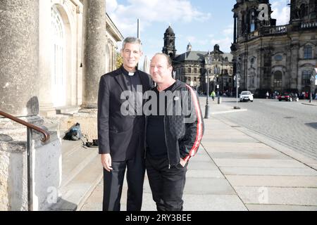 Pater Paul von Habsburg beim Empfang anlässlich der Trauung von Maria Teresita Prinzessin von Sachsen und Graf Beryl Alexandre de Saporta in der Hofki Stockfoto