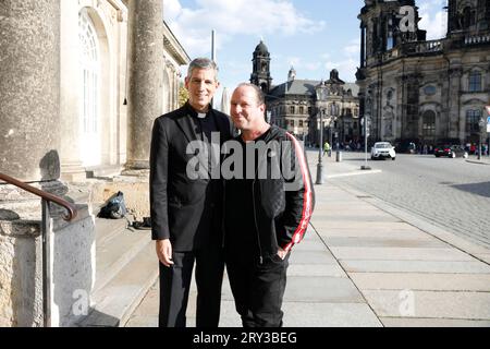 Pater Paul von Habsburg beim Empfang anlässlich der Trauung von Maria Teresita Prinzessin von Sachsen und Graf Beryl Alexandre de Saporta in der Hofki Stockfoto