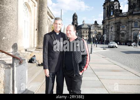 Pater Paul von Habsburg beim Empfang anlässlich der Trauung von Maria Teresita Prinzessin von Sachsen und Graf Beryl Alexandre de Saporta in der Hofki Stockfoto