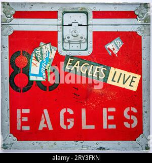 LP-Cover des Doppel-Albums Eagles Live, das 1980 veröffentlicht wurde Stockfoto