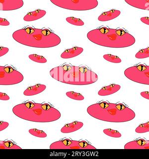 Nahtloses, geometrisches psychedelisch-grooviges Muster. Verschiedene Formen. Ellipse Stock Vektor