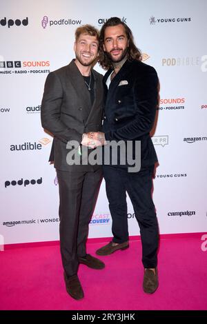 London, UK . 28 . September 2023 . Sam Thompson und Pete Wicks wurden bei den Podcast Awards 2023 im Outernet Global vorgestellt. Quelle: Alan D West/EMPICS/Alamy Live News Stockfoto