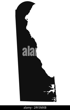Detaillierte Abbildung – Umriss der Delaware State Map Stockfoto