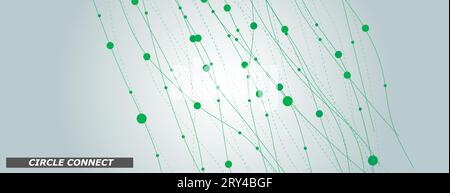 Abstraktes Muster mit glatten Linien und Kreisen. Bewegungs-Shapes-Tapete mit Textur. Vektorhintergrund. Geometrisches dynamisches Element der Kurve Stock Vektor