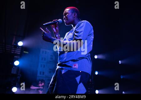 Hammersmith, London, 28.09.2023, Singer Arlo Parks bei Eventim Apollo, Hammersmith, London während der „My Soft Machine“-Tour. Quelle: John Barry/Alamy Live News Stockfoto