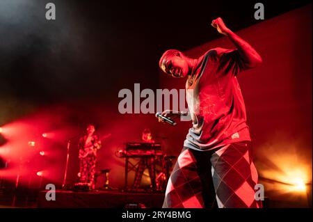 Hammersmith, London, 28.09.2023, Singer Arlo Parks bei Eventim Apollo, Hammersmith, London während der „My Soft Machine“-Tour. Quelle: John Barry/Alamy Live News Stockfoto